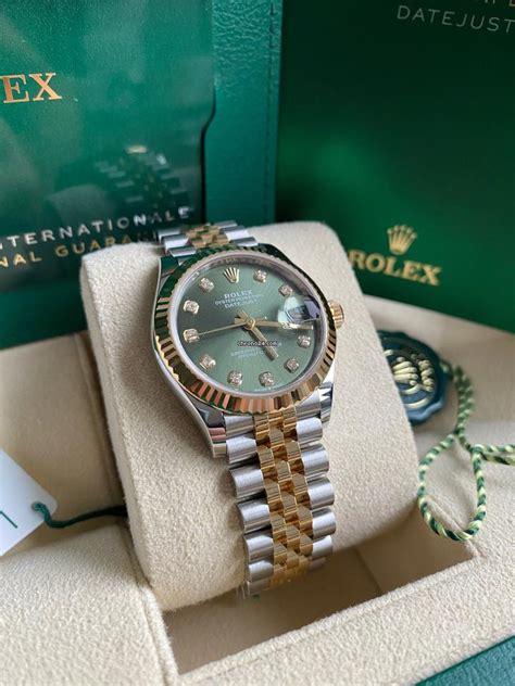 rolex 31mm datejust olive green|rolex datejust 31mm diamond bezel.